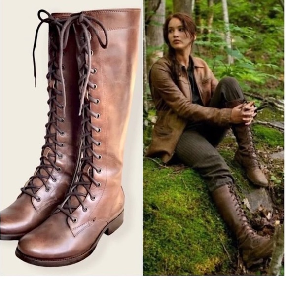 Frye Melissa tall lace up boots Brown leather Size